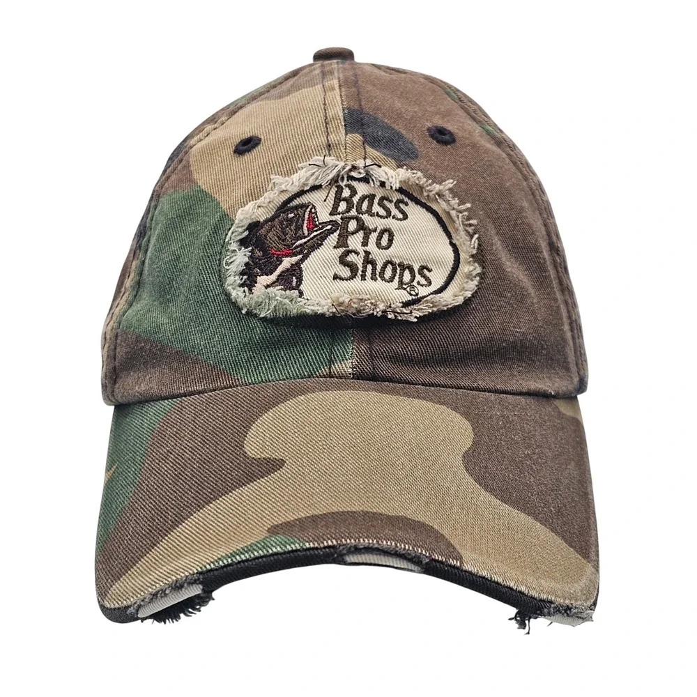 RedHead Bass Pro Shops Camo Strapback Baseball Hat Cap Adjustable Distress OSFM